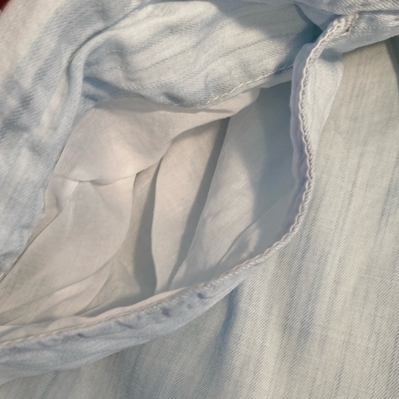 Bella Dahl Freyed smocked waist wide legs pants salt spray L - Picture 10 of 16